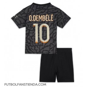 Paris Saint-Germain Ousmane Dembele #10 Tercera Equipación Niños 2023-24 Manga Corta (+ Pantalones cortos)